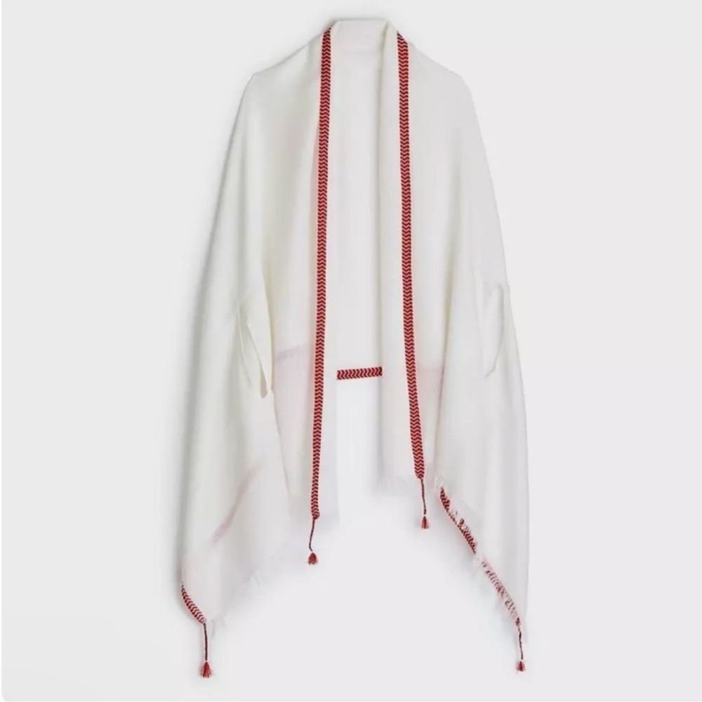 J. CREW Lightweight Tassel Cape Scarf